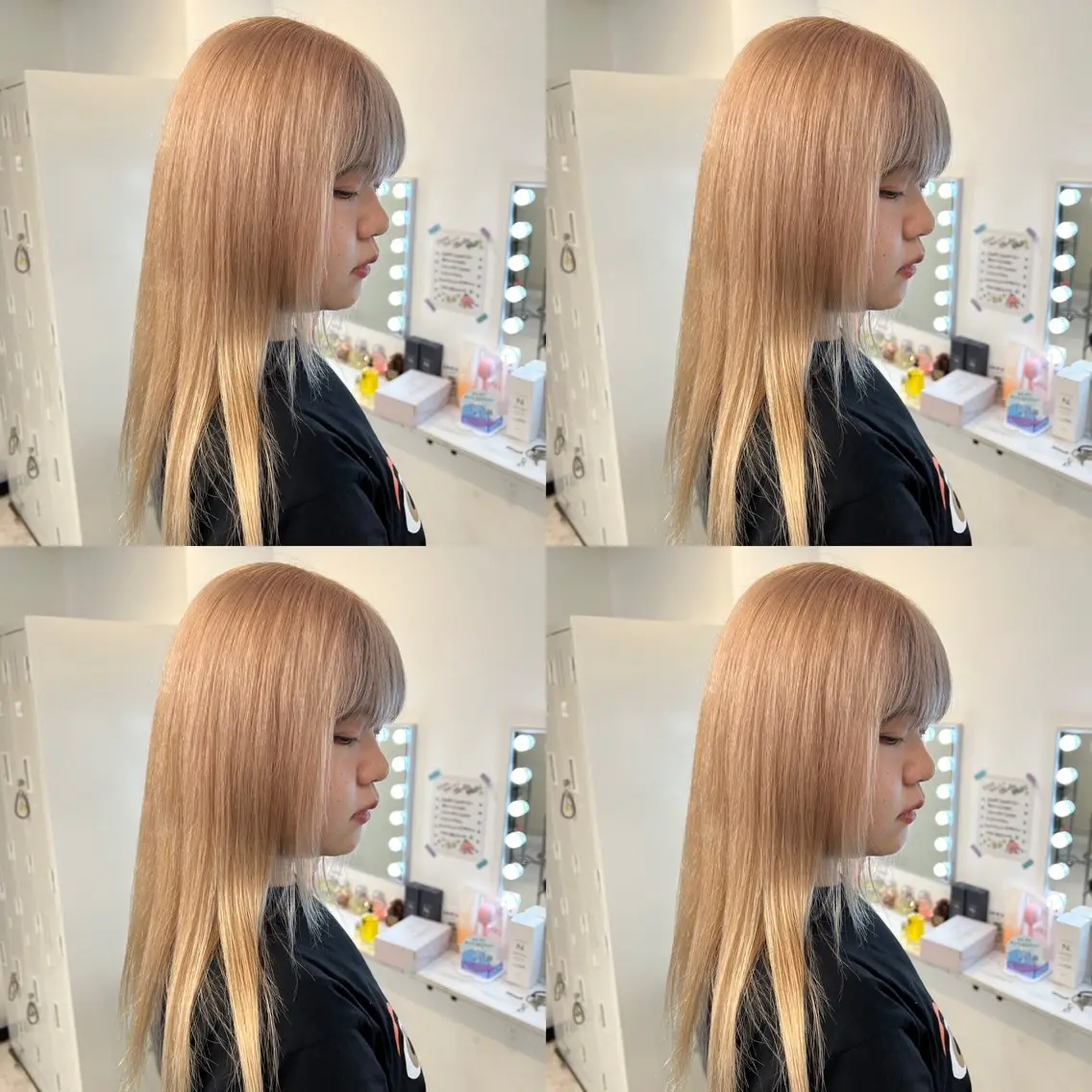 ミディアム カラー ベージュカラー ✨レイヤー/髪質改善 /縮毛矯正✨ナカムラのヘアスタイル