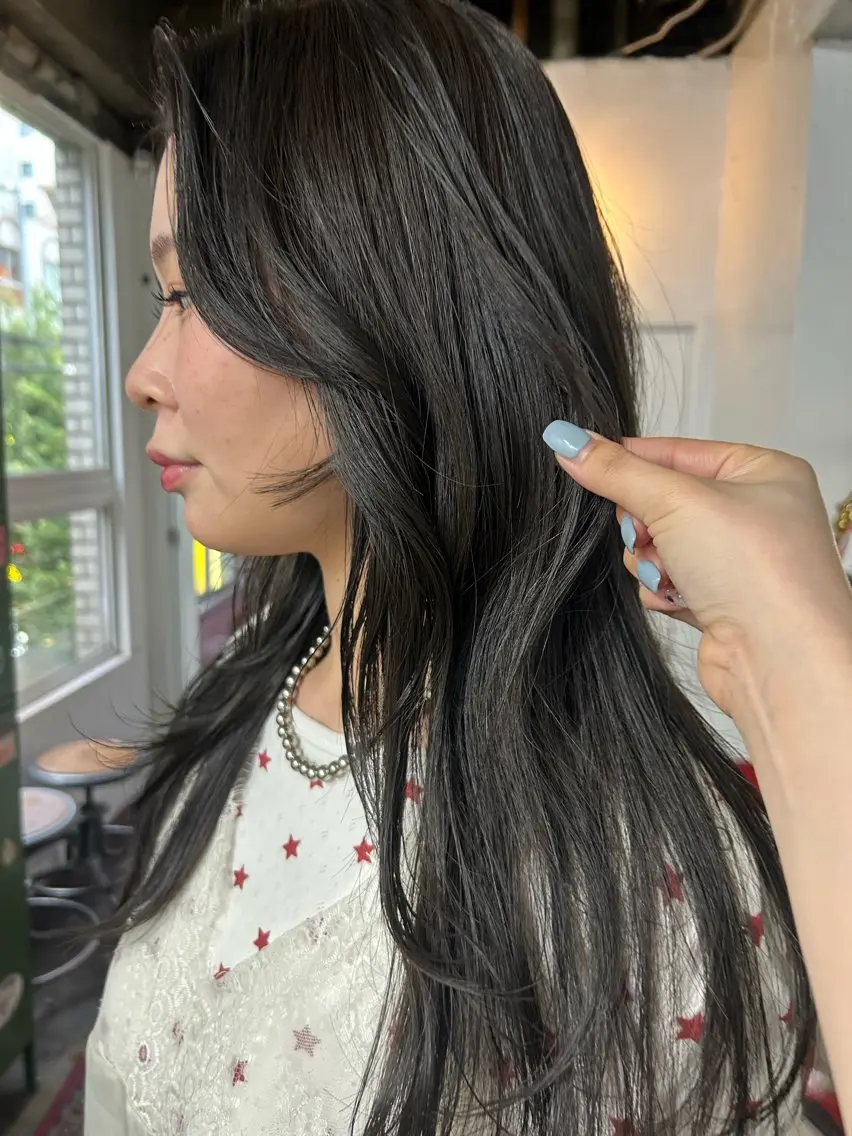 ロング カラー グレージュ カット ヘアカラー maho/垢抜け カラーパーマのヘアスタイル