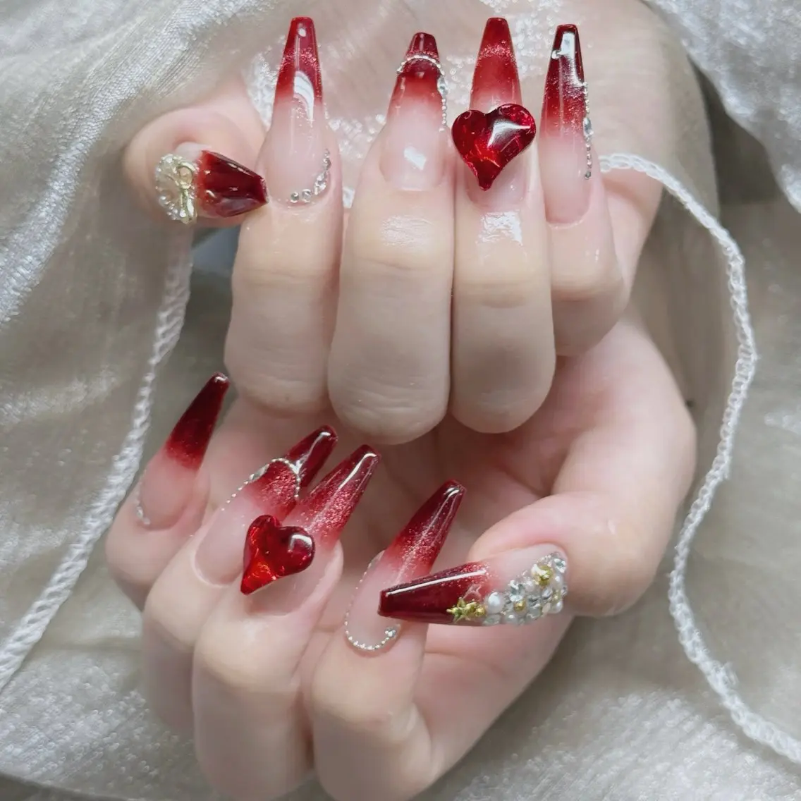 ネイル フットネイル フレンチネイル グラデーション 韓国ネイル ロングネイル ハンドネイル Hani Nail Salonのネイルデザイン