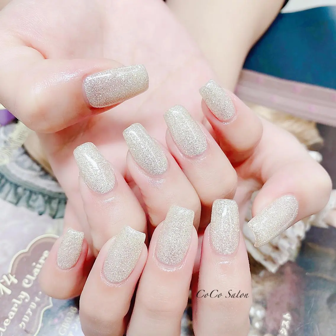 ネイル 長さ出し ジェルネイル キラキラネイル 韓国ネイル オフィスネイル ハンドネイル CoCoSalon ネイル/まつ毛予約のネイルデザイン