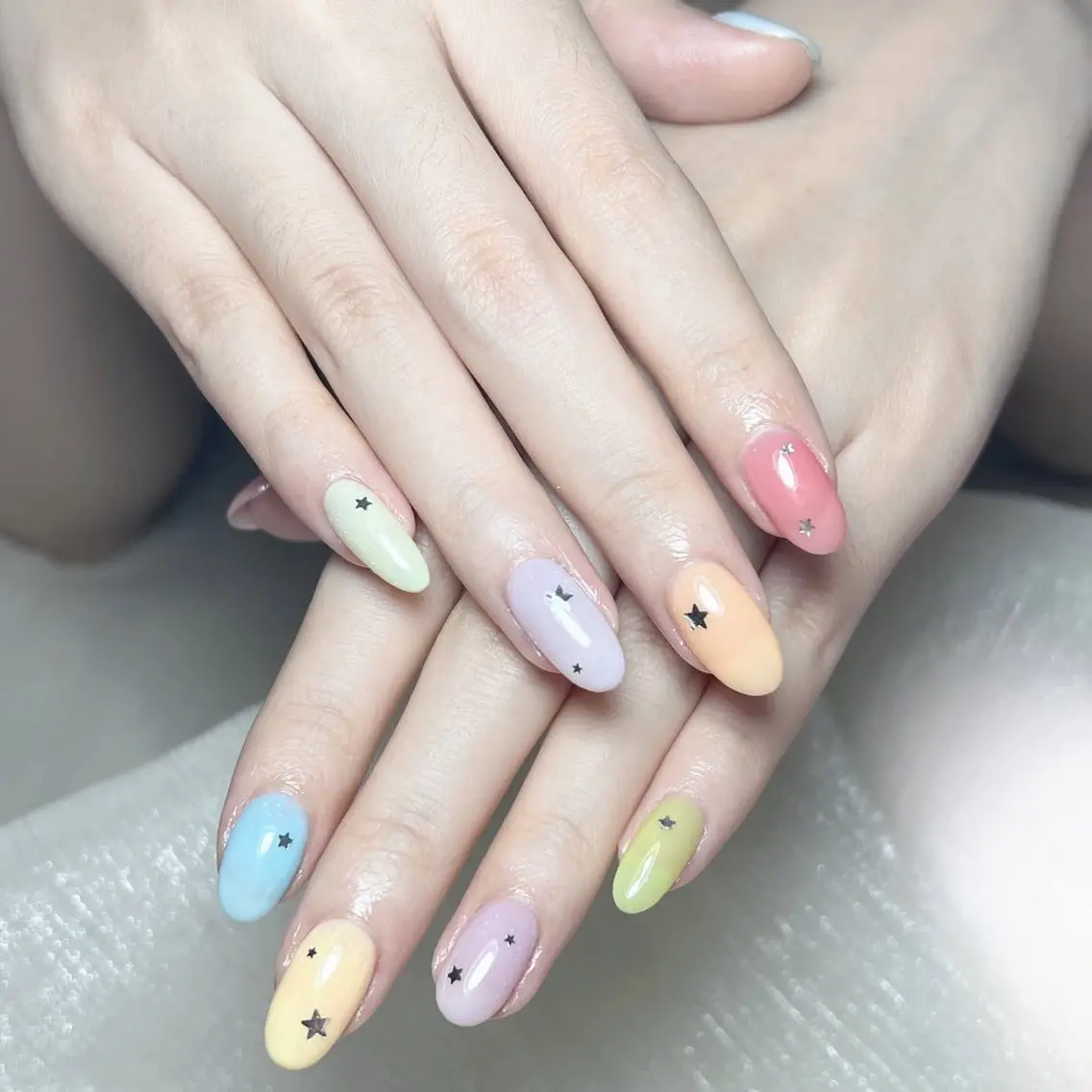 ネイル チークネイル ドット フレンチネイル グラデーション 韓国ネイル Minette nailrinrinのネイルデザイン