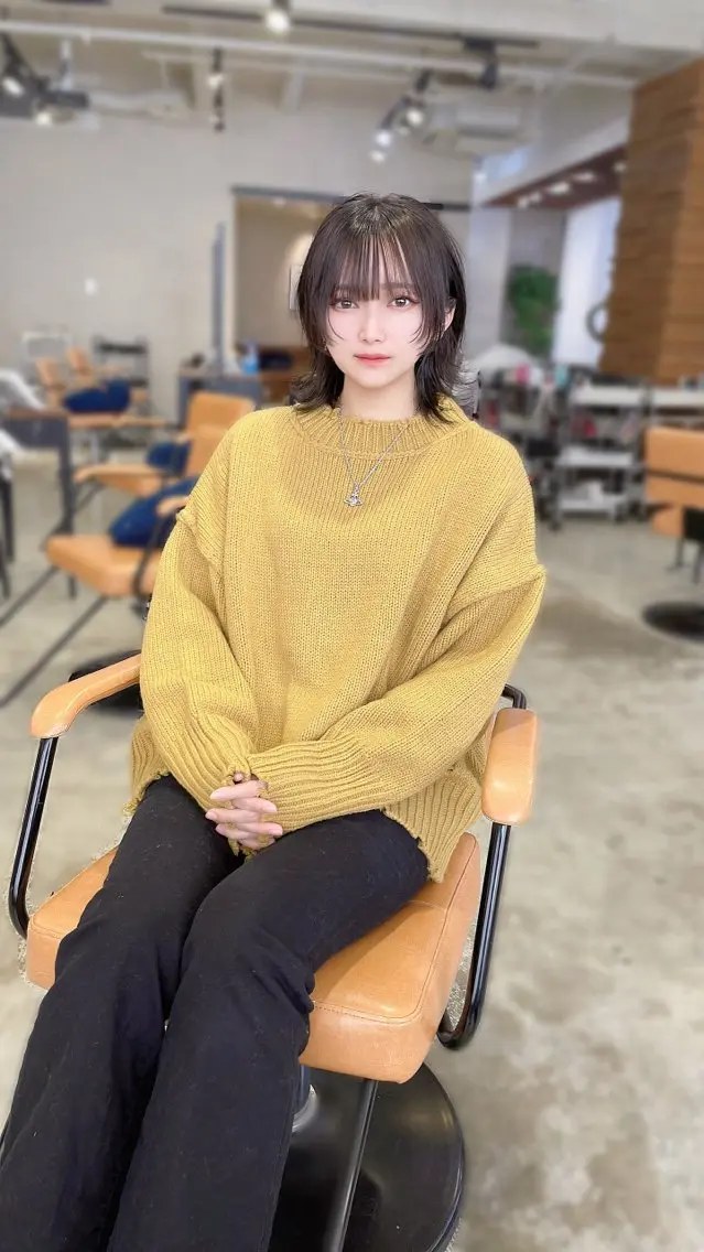 ミディアム 似合わせカット 小顔カット ウルフカット ウルフカット/ ハッシュカット/山路のヘアスタイル