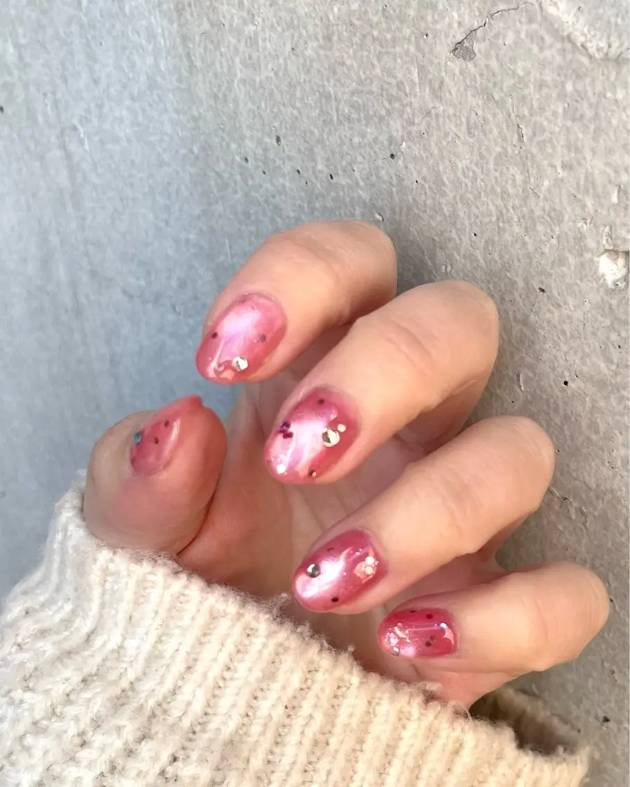 ネイル ラメ(グリッター) マグネットネイル ハンドネイル nailsalon amity🌿池田のネイルデザイン
