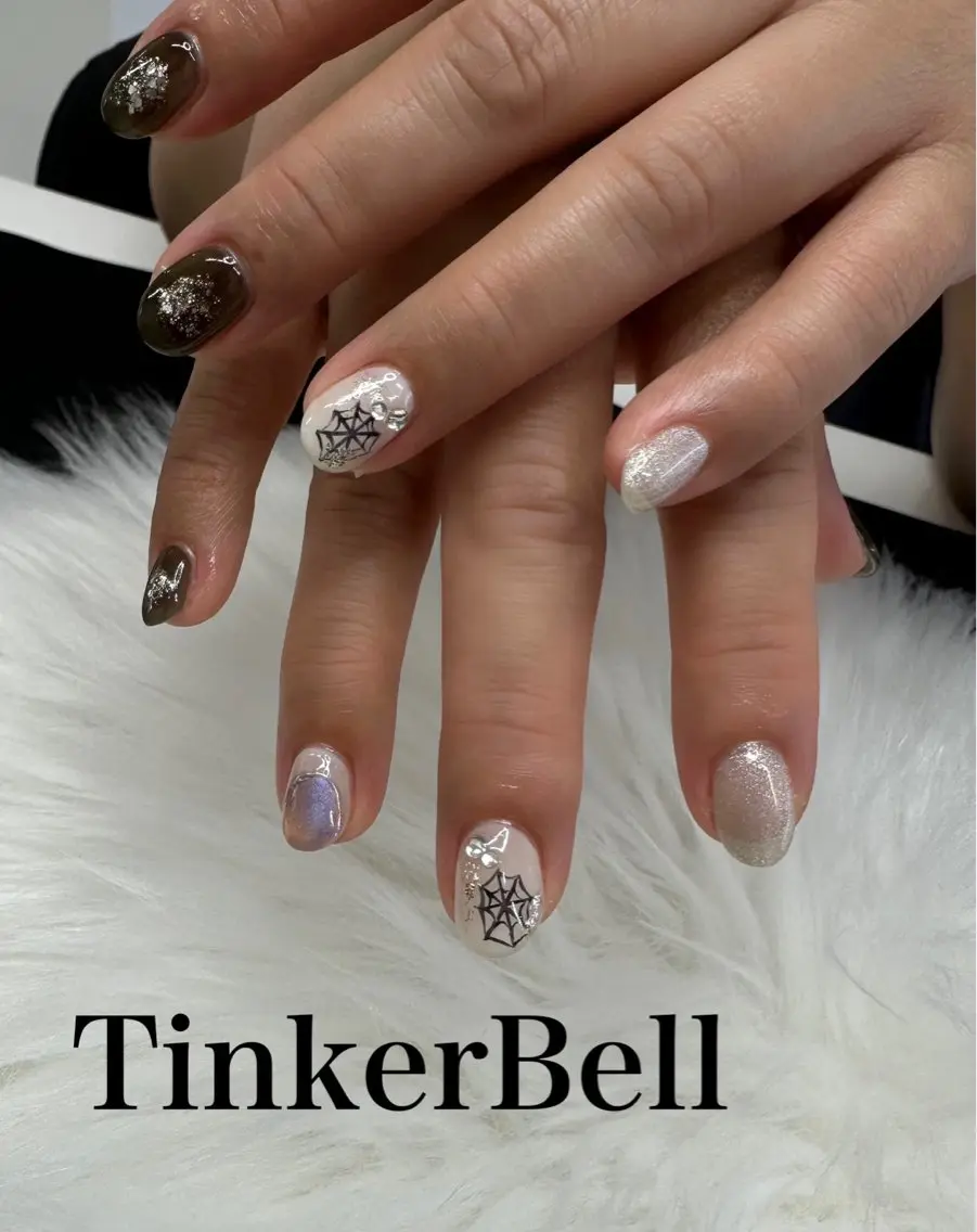 ネイル ハロウィン ハンドネイル Tinker Bellのネイルデザイン