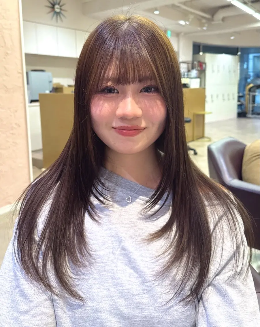 ロング カラー カット ヘアカラー 韓国レイヤー 🎀ダブルカラーのヘアスタイル