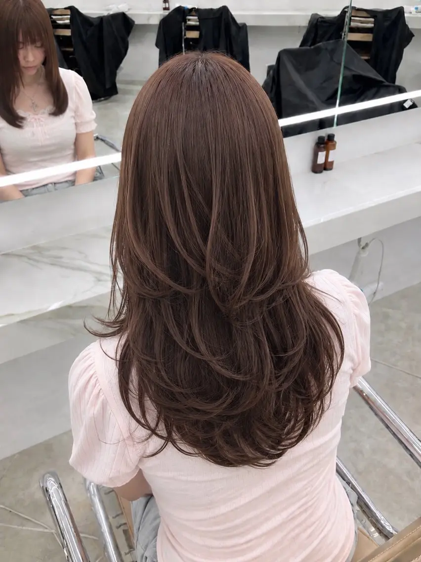 セミロング カラー ヘアカラー トリートメント 似合わせカラー🌈 髪艶縮毛矯正🪞ちばのヘアスタイル
