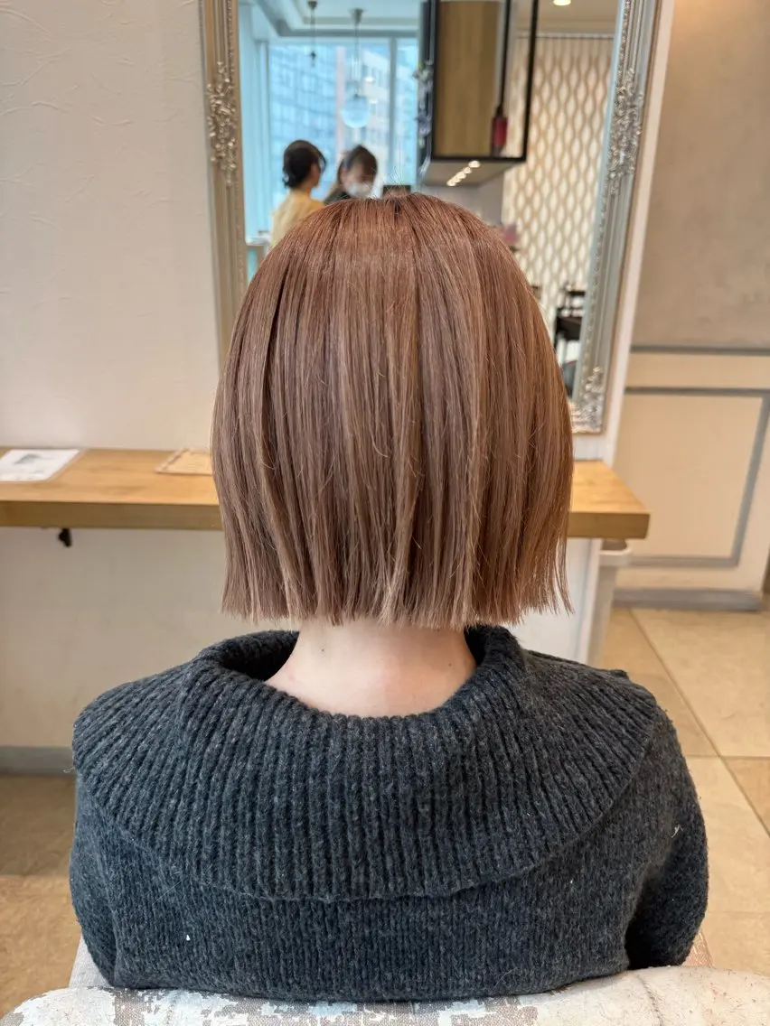 ショート カラー 切りっぱなしボブ ボブ ショート/ボブ アンドウ☺︎のヘアスタイル