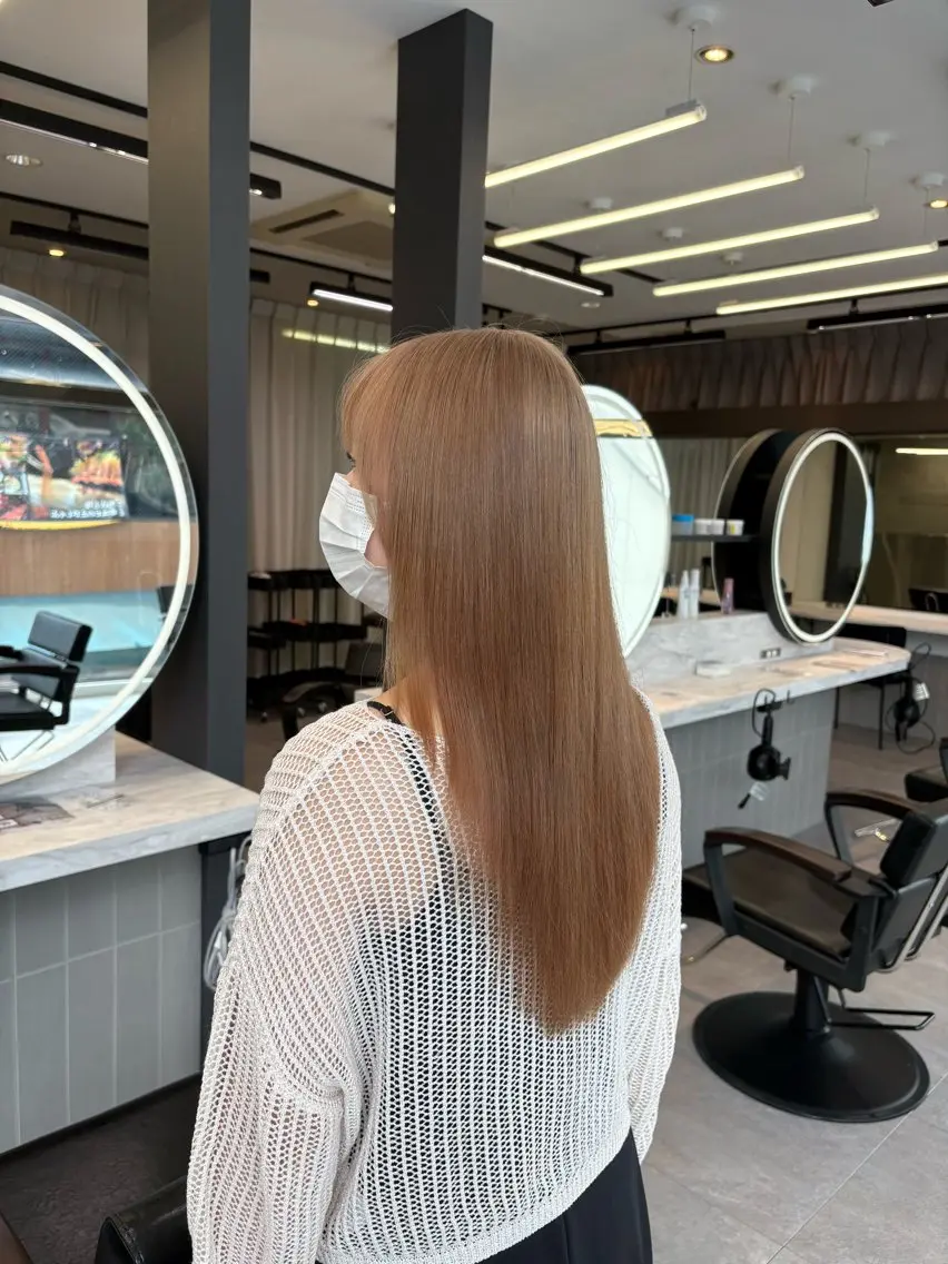 ロング カラー カット ヘアカラー トリートメント 上品☆韓国レイヤー 🤍ゆうが🤍のヘアスタイル