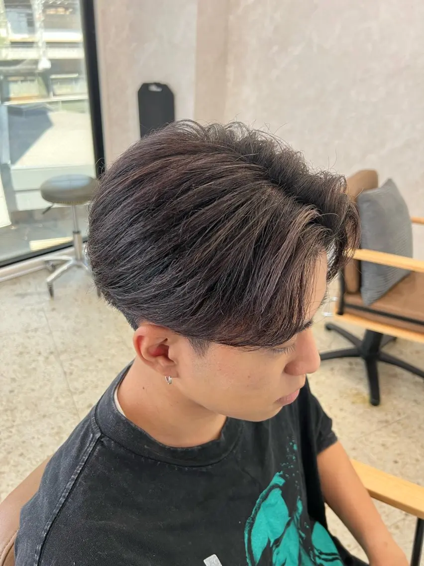 ショート メンズ センターパート メンズパーマ 似合わせカット カット 近藤 叶大のヘアスタイル