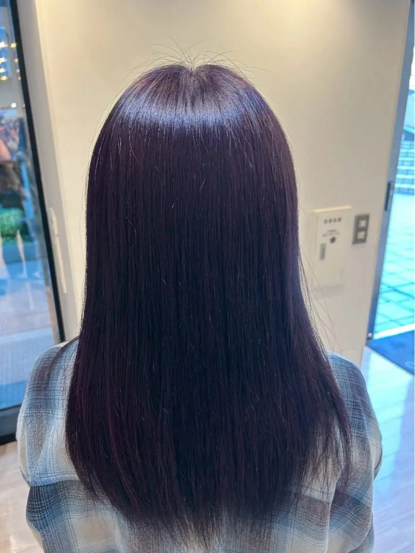 ロング カラー ヘアカラー トリートメント himari💜 酸性ストレートのヘアスタイル