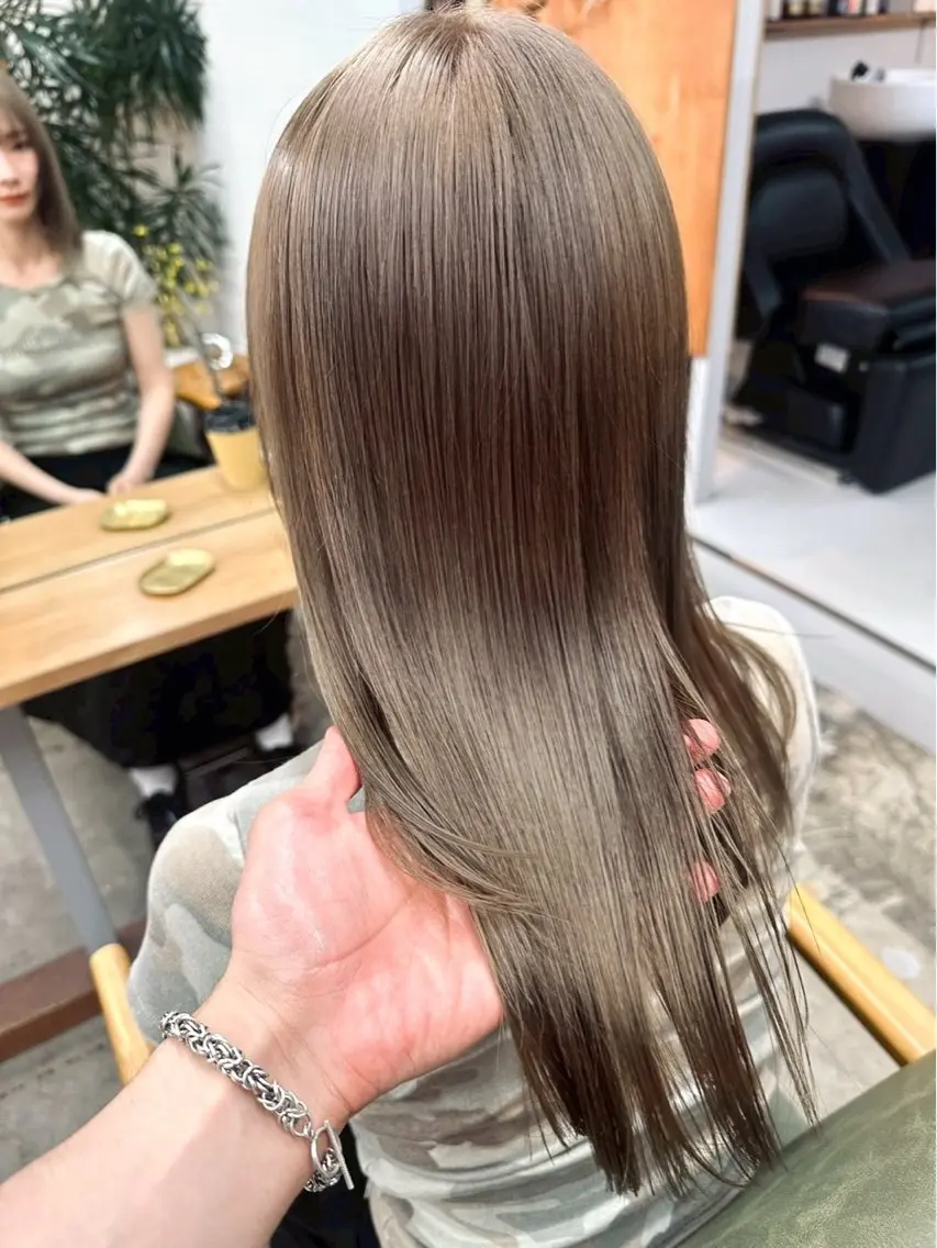 ロング カラー カット ヘアカラー トリートメント まさと/ヘーゼルベー ジュ/レイヤーカットのヘアスタイル