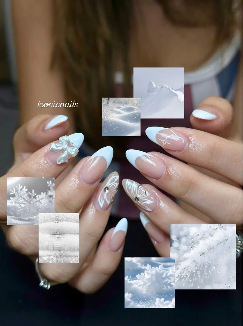 ネイル アートネイル フレンチネイル 韓国ネイル 持ち込み リボン Iconic Nailのネイルデザイン