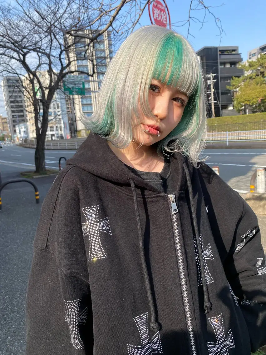 カラー ブリーチ デザインカラー qpula misuzuのヘアスタイル