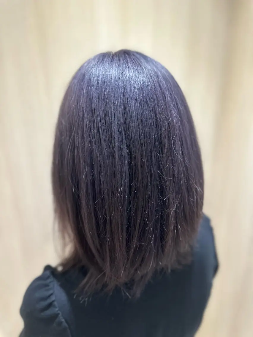 セミロング カラー ブルーカラー ブルーラベンダー ラベンダーカラー 永井 悠斗のヘアスタイル