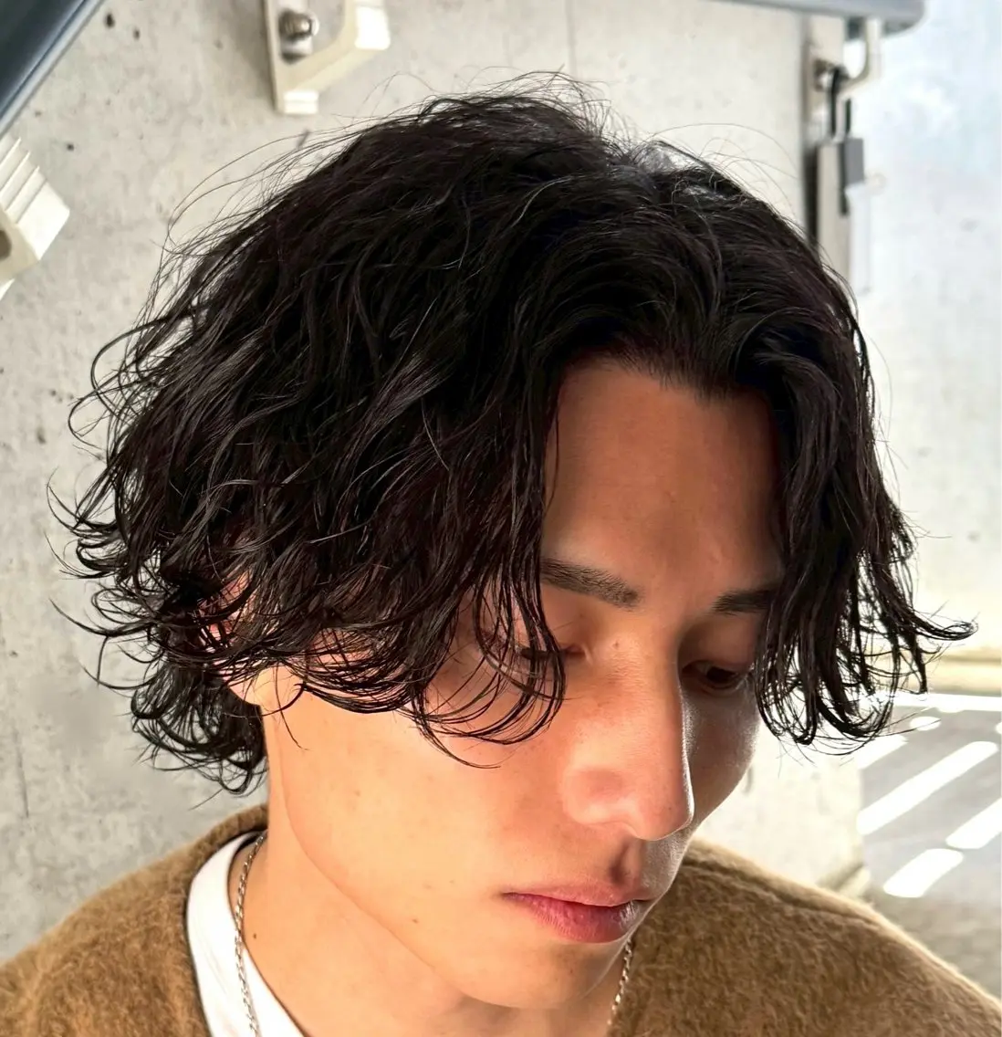 ミディアム パーマ メンズ 恵比寿メンズカット モデル無料/かずきのヘアスタイル