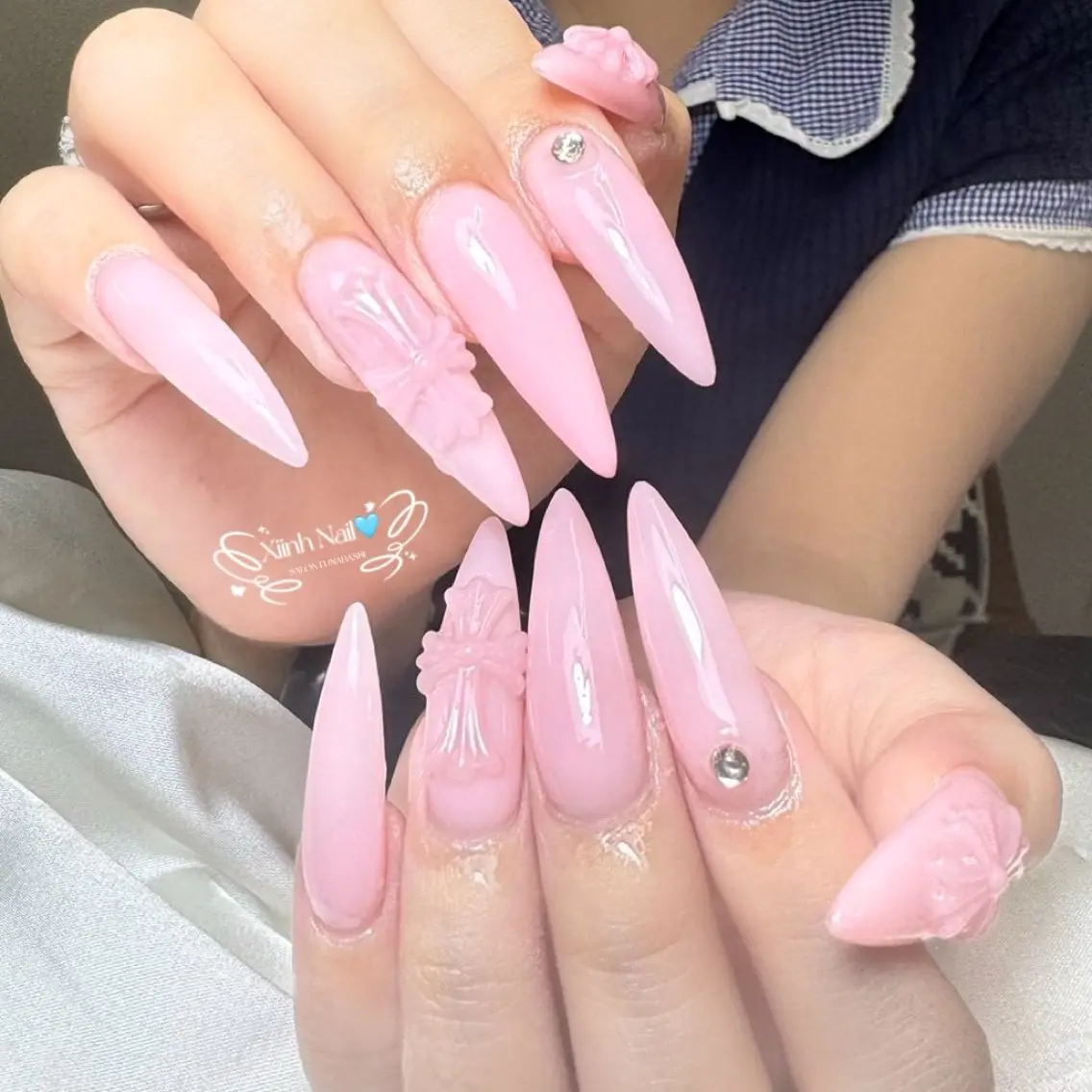 ネイル チークネイル 桜ネイル 長さ出し フットネイル ジェルネイル ハンドネイル XIINH NAIL SALONのネイルデザイン