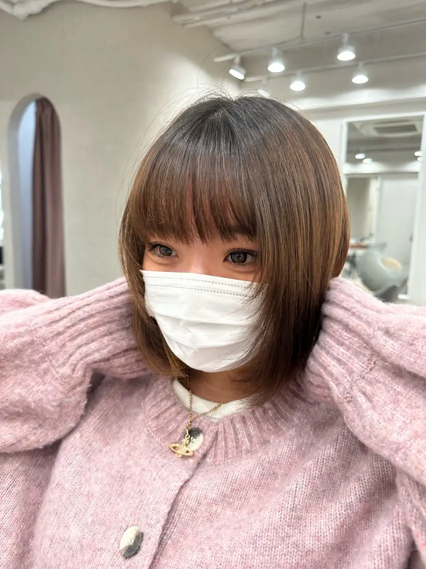 ショート ボブ、レイヤー、 ハイトーン、古淵のヘアスタイル