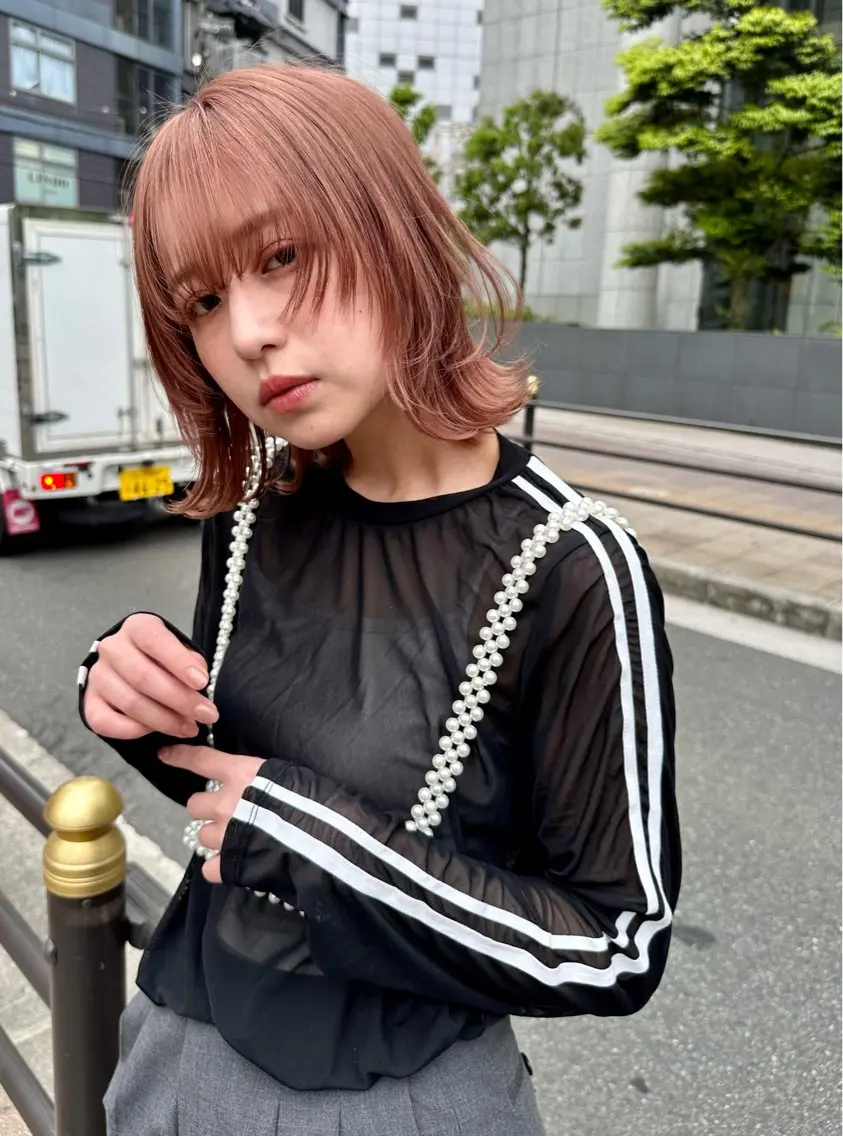 ミディアム カラー 髪質改善 中川　翔のヘアスタイル