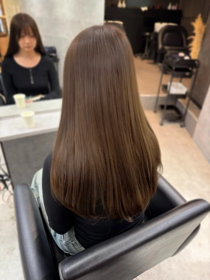ロング くびれヘア 顔周りカット 髪質改善 韓国風ヘア レイヤーカット lana hair 新宿/髪質改善/韓国のヘアスタイル