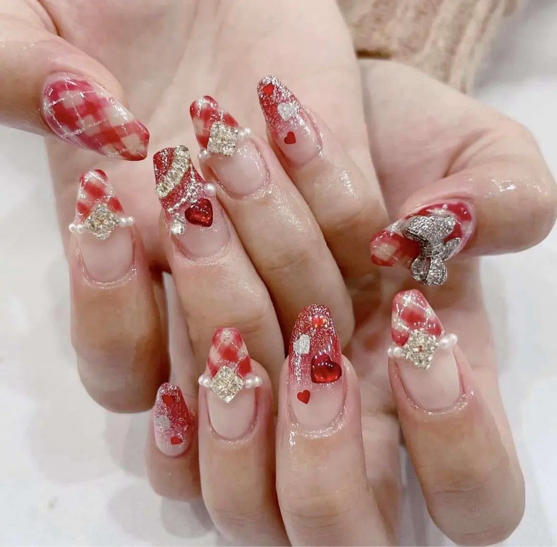 ネイル オーロラネイル チークネイル 長さ出し フットネイル フレンチネイル Lee Nails チップ長さだし専門店のネイルデザイン
