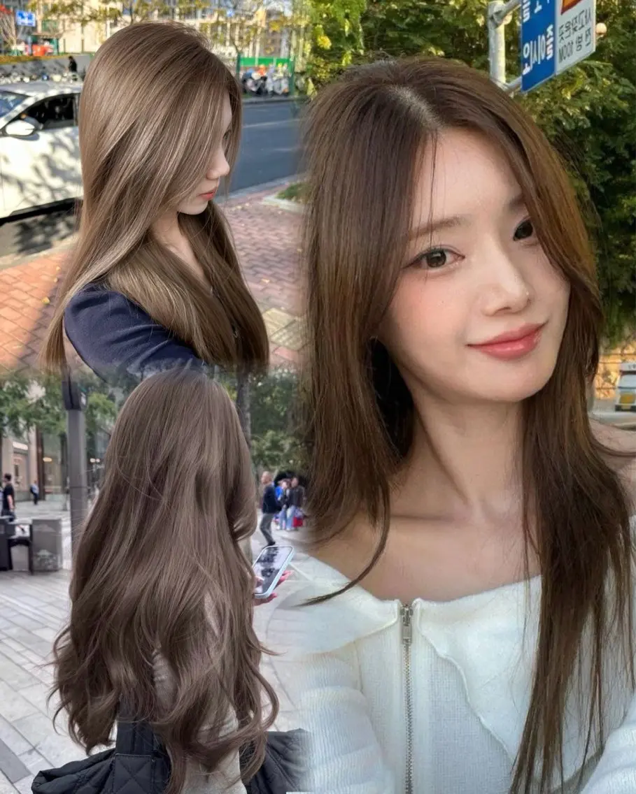セミロング カラー カット ヘアカラー トリートメント 髪質改善ストレート 韓国風レイヤー池袋のヘアスタイル