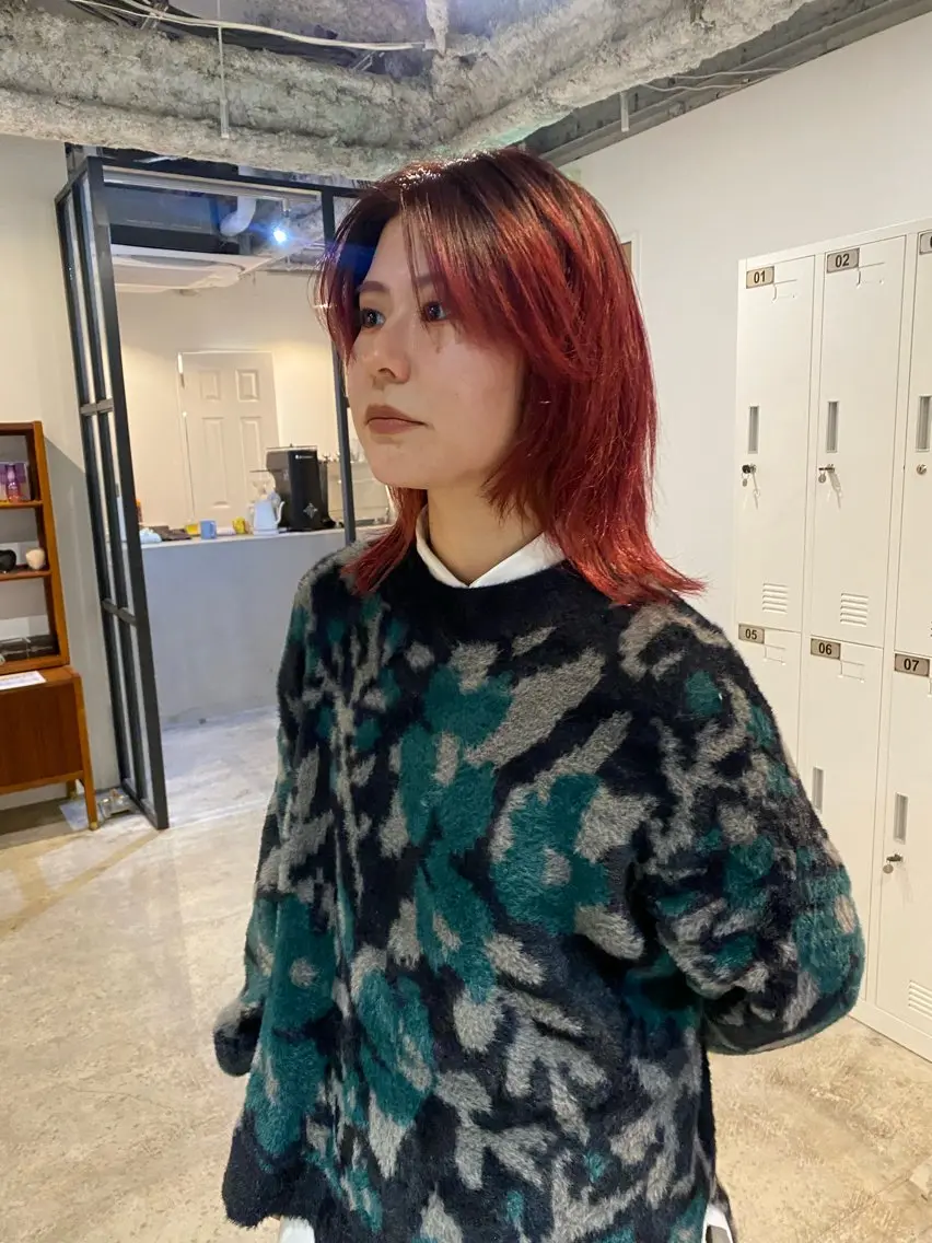 ミディアム カラー ヘアカラー トリートメント Hayashi Shioriのヘアスタイル