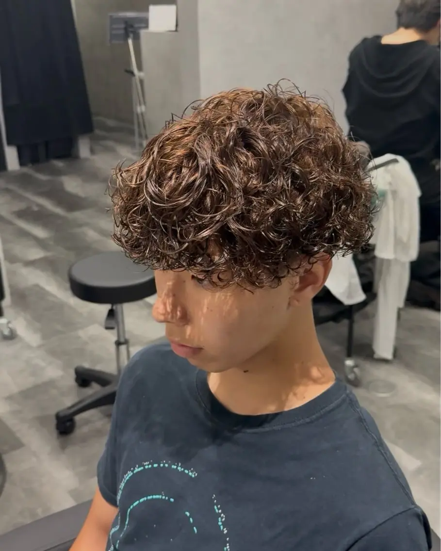 カラー パーマ メンズ メンズパーマ プードルパーマ プードルパーマ カット ヘアカラー パーマ 心斎橋メンズパーマ 颯太【Arca】のヘアスタイル