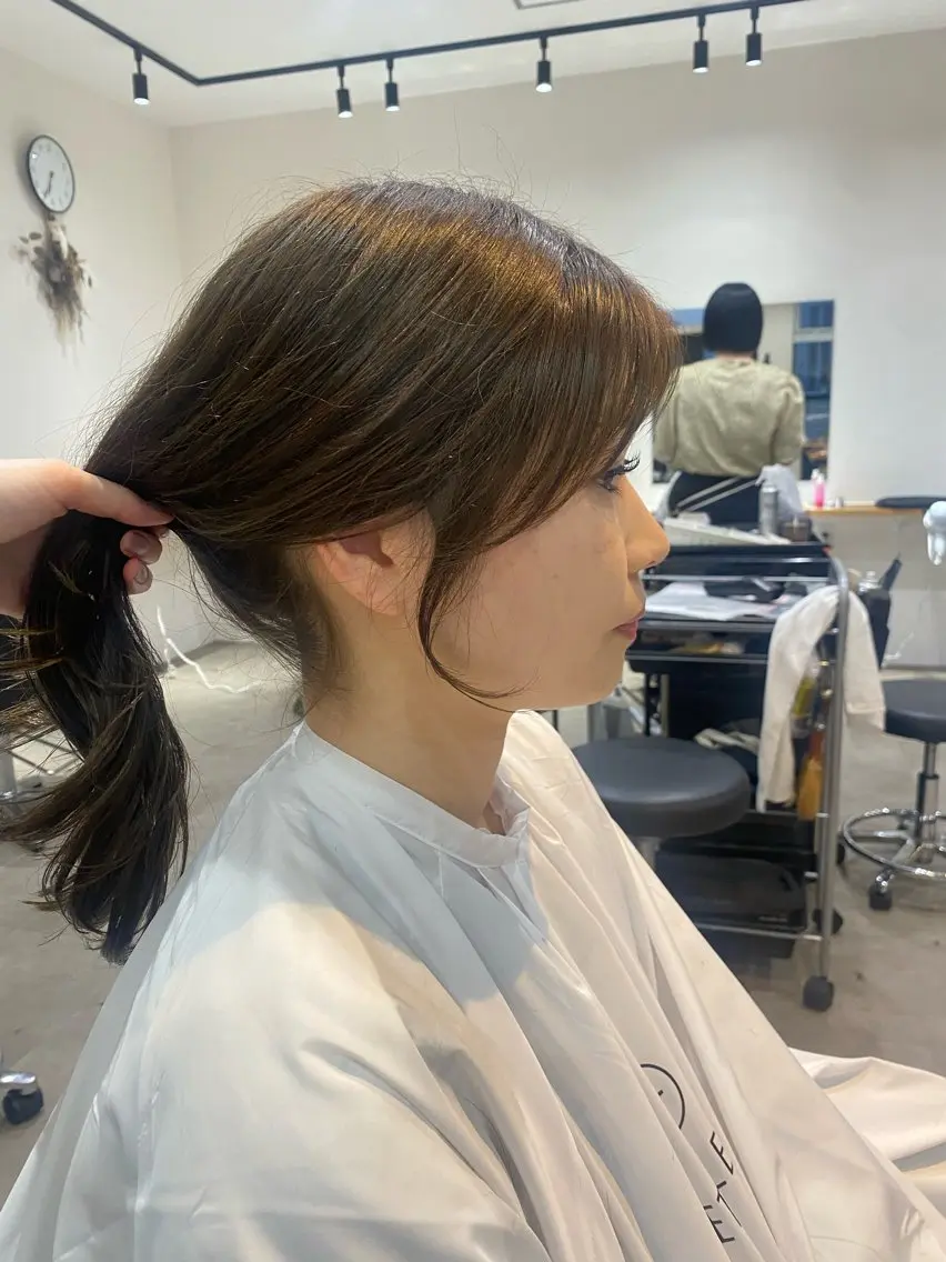 セミロング 韓国風ヘア サイドバング カット ヘアカラー 韓国風hair💕 Kanonのヘアスタイル