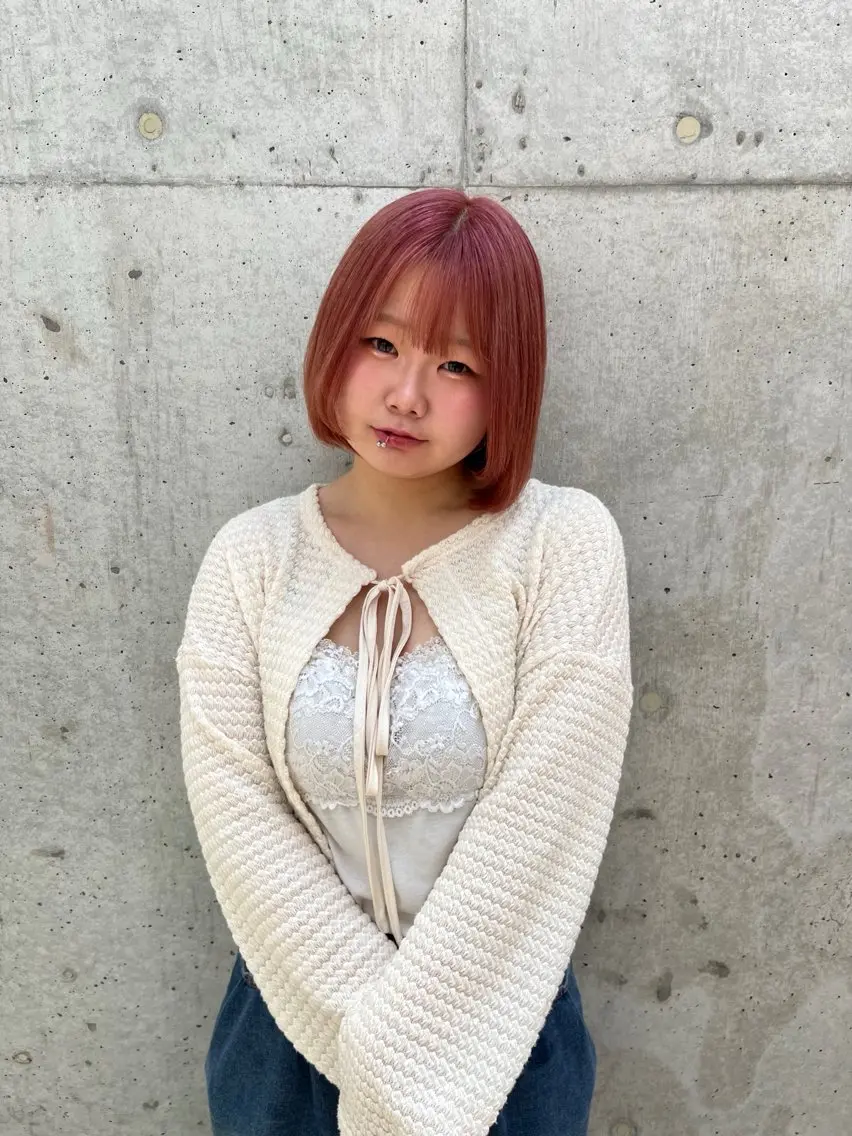 ミディアム ヘアカラー 韓国風ヘア さらのヘアスタイル