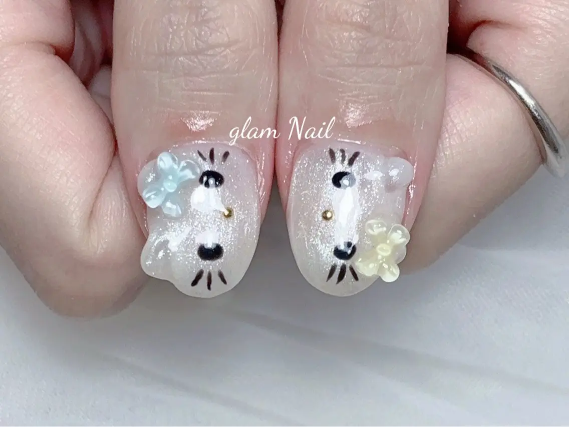 ネイル エツメ💅 長さ出し🎀デザインのネイルデザイン