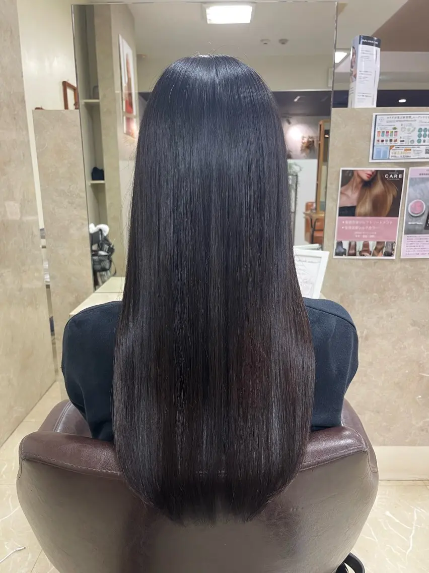 ロング 縮毛矯正 縮毛・酸性ストレート モデル募集のヘアスタイル