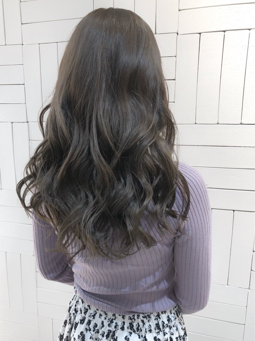 セミロング パーマ 青池 康宏のヘアスタイル