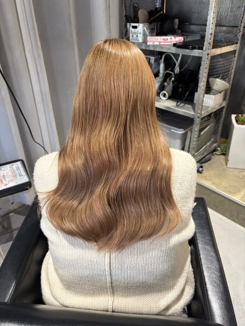 ロング カラー ベージュカラー ブリーチ ヘアカラー トリートメント inc新小岩 🌱MANAMIのヘアスタイル