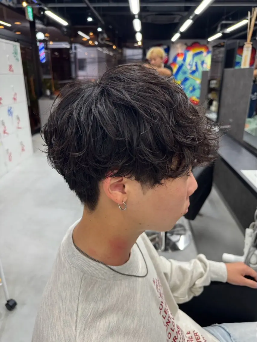 メンズ メンズパーマ メンズパーマ 毛流れ/シャドウのヘアスタイル