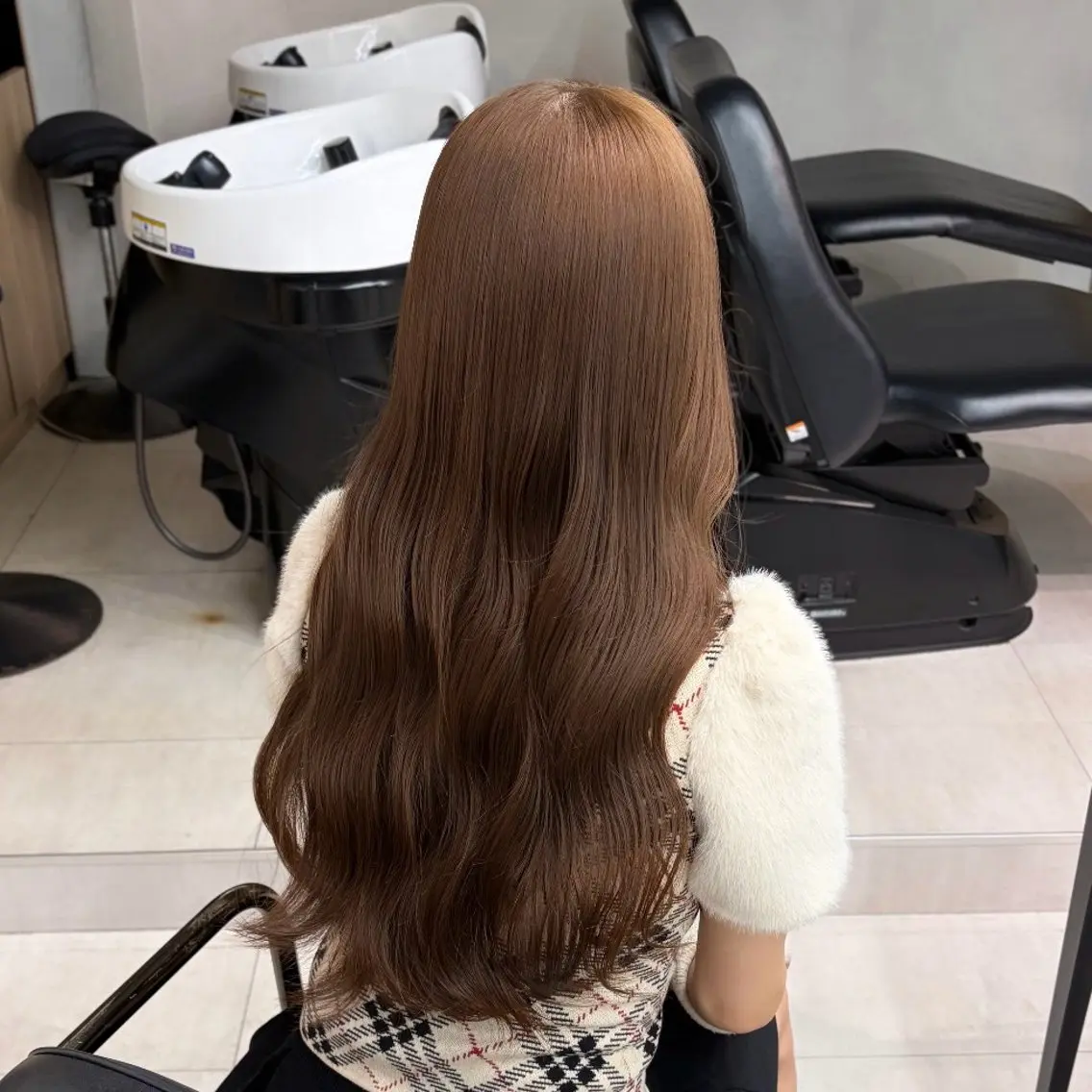 ロング カラー ブリーチ ダブルカラー ブリーチなしカラー ヘアカラー しむら ななのヘアスタイル