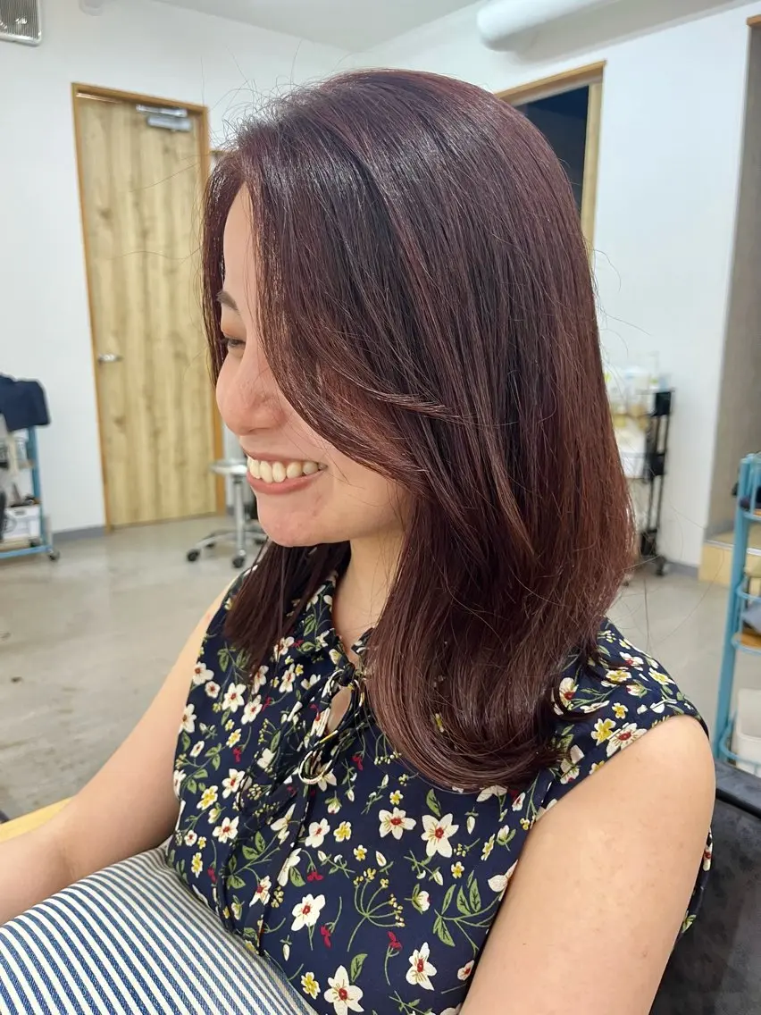 ミディアム カラー カット ヘアカラー トリートメント 🌼sunc HINAMI🌼のヘアスタイル
