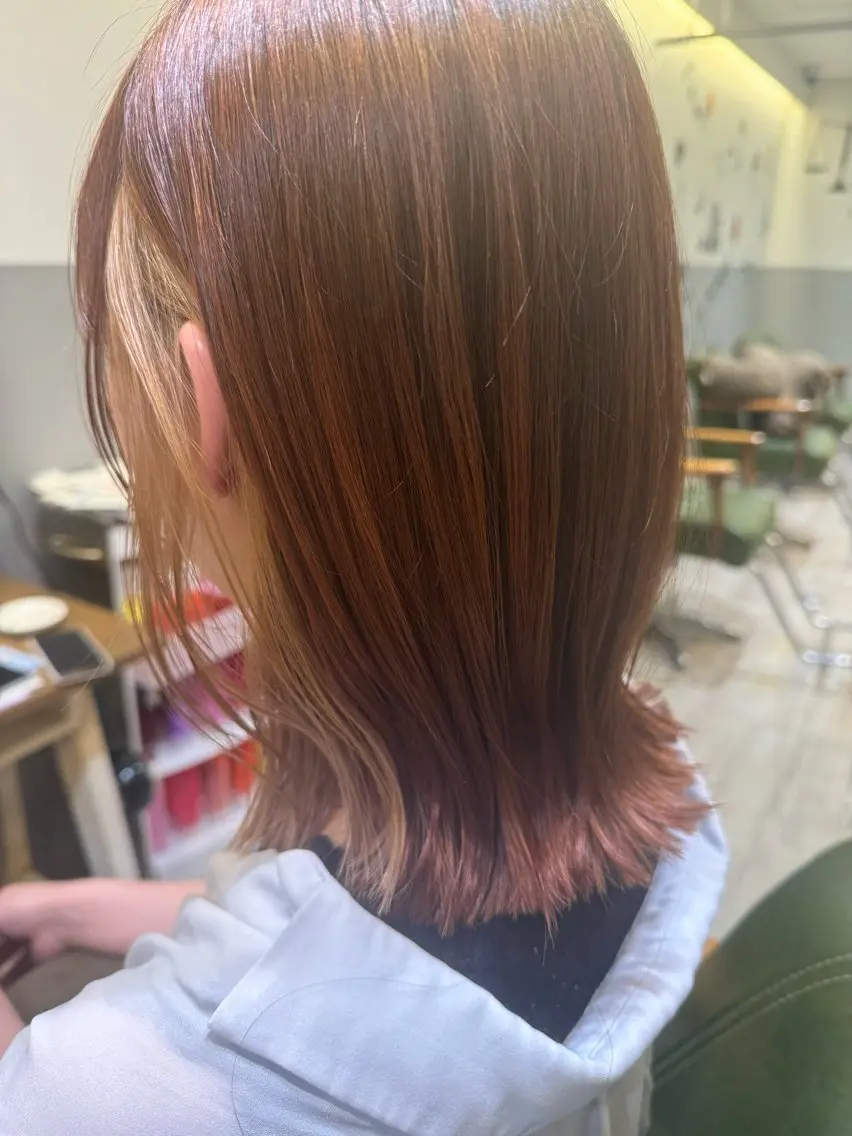 ミディアム ヘアカラー 🦋ふくい あやの🦋のヘアスタイル