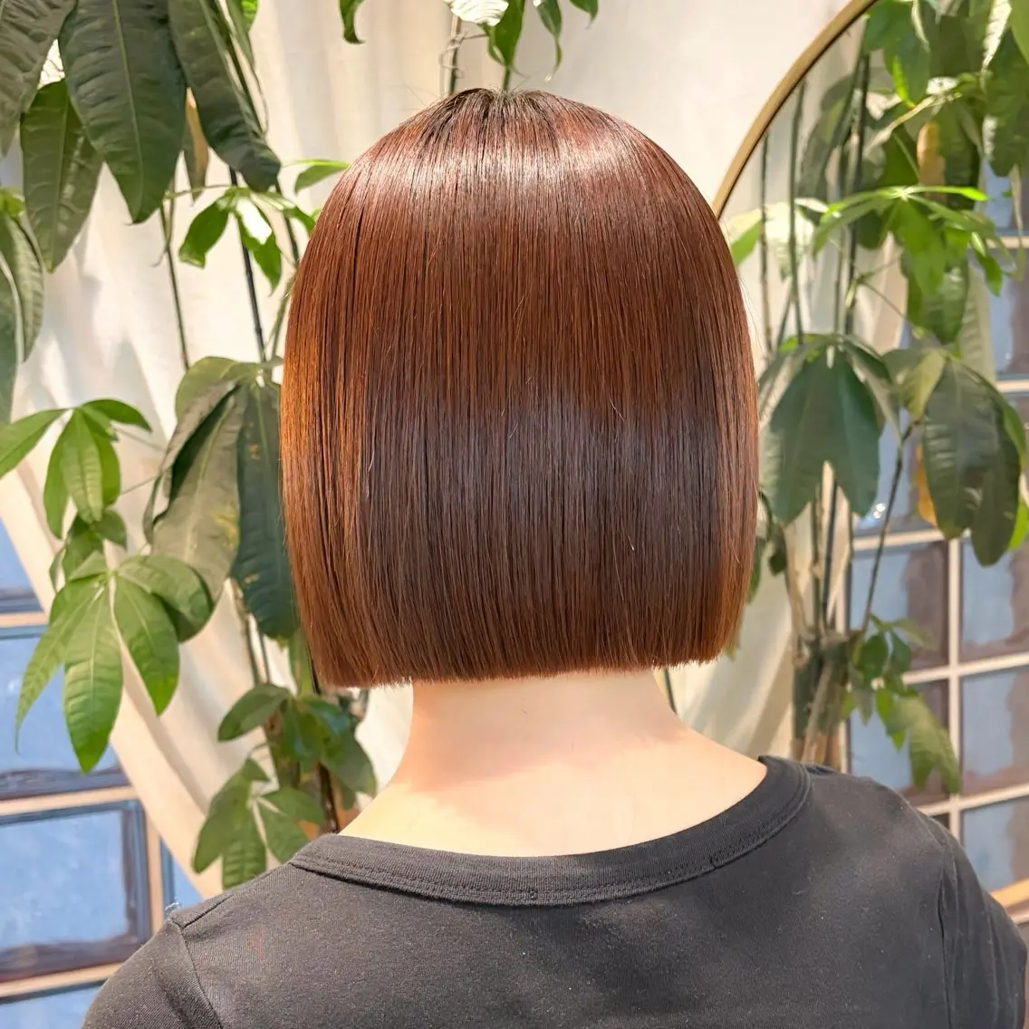 ミディアム 縮毛矯正 カット 縮毛矯正 トリートメント ♥️ボブ縮毛矯正/暖 色/minami♥️のヘアスタイル
