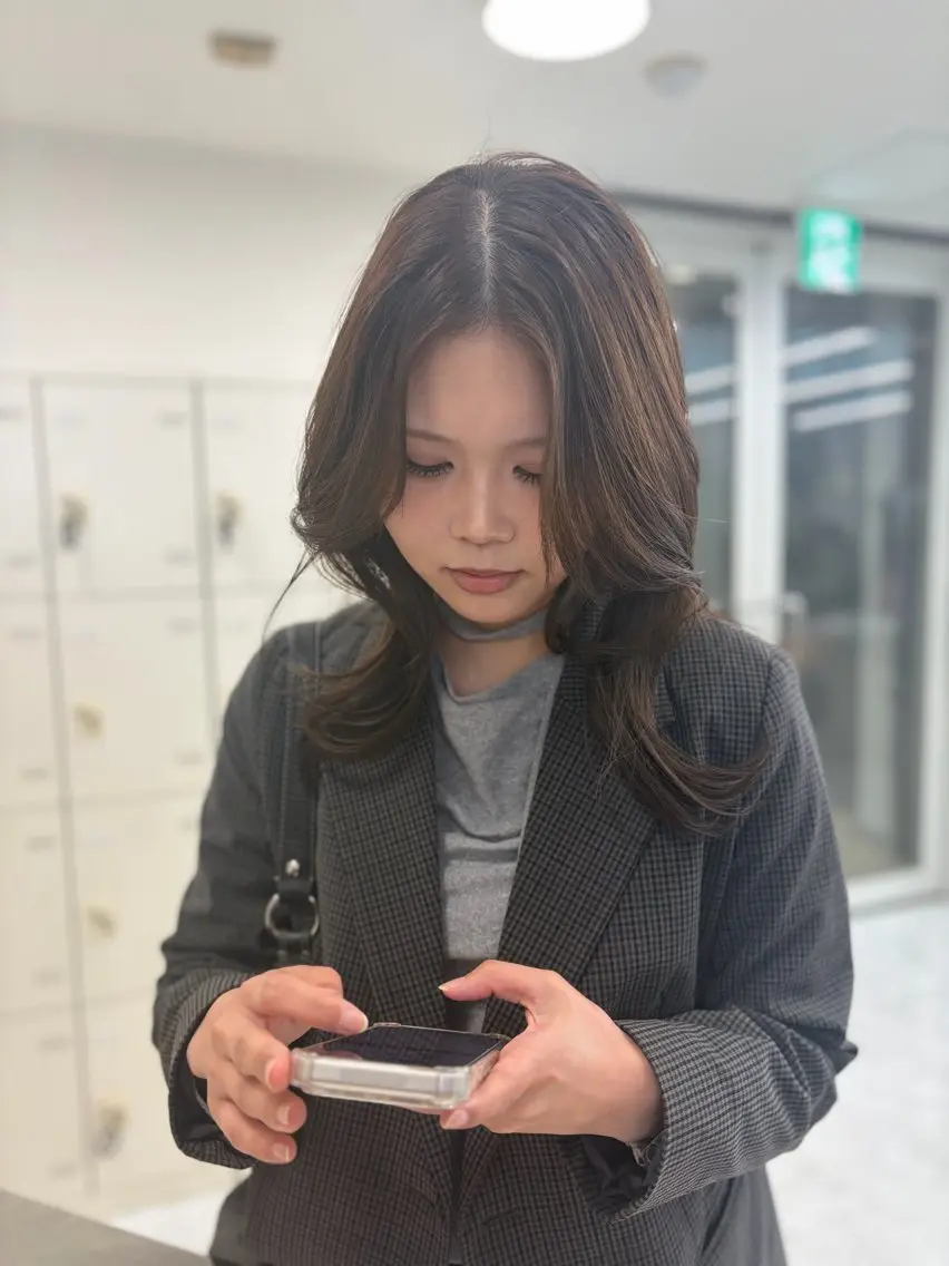 ミディアム カラー カット ヘアカラー 藍斗│モテ透明感× 顔周りレイヤー🫧のヘアスタイル