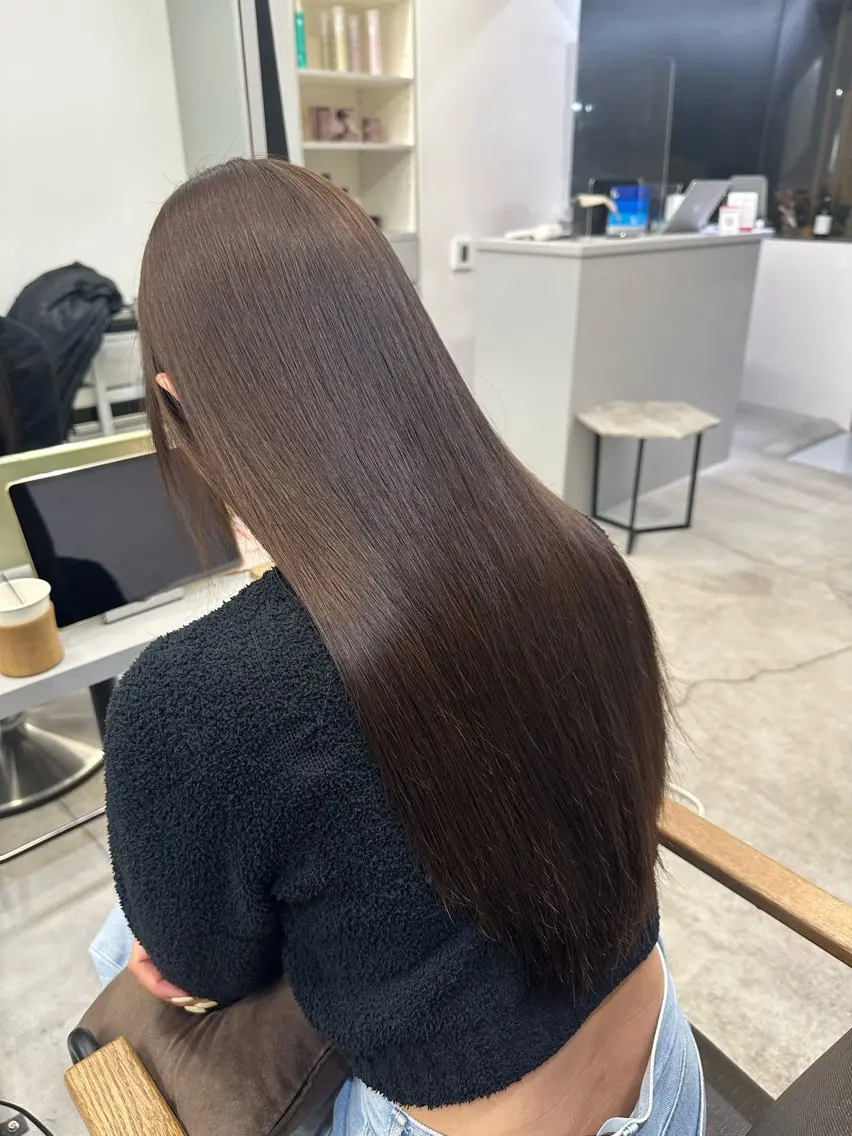 ロング パーマ 縮毛矯正 ハイトーンカラー が絶対可愛い✨泰聖✨のヘアスタイル