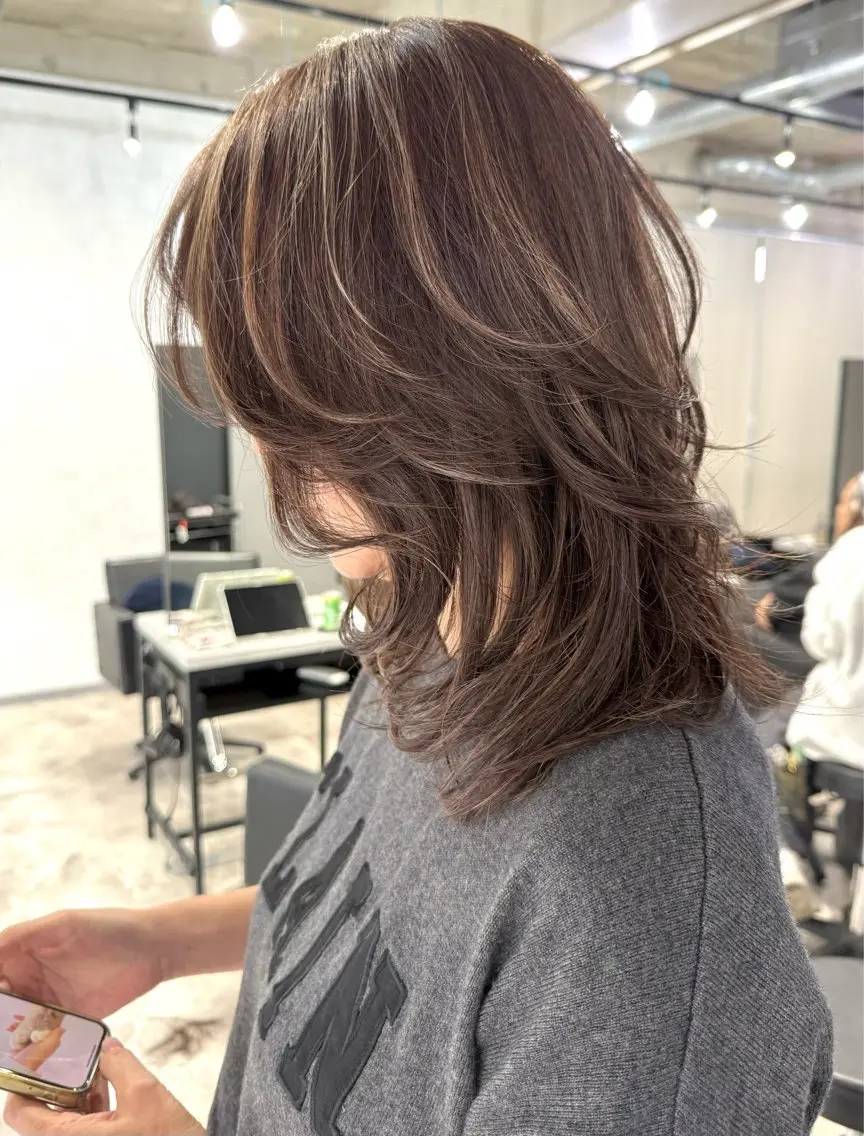 カット＋ハイライト＋カラー＋Aujua🫶の写真