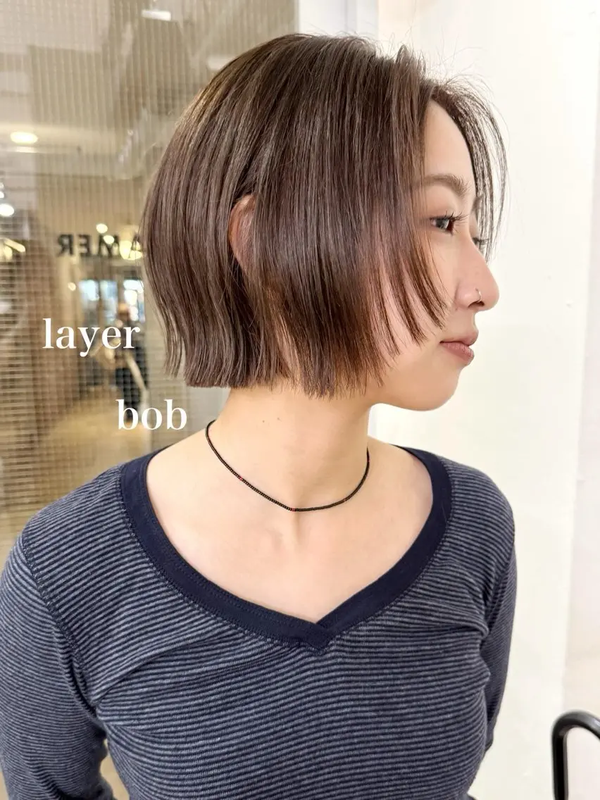 ショート カラー カット ヘアカラー ♡アヤメ/レイヤー ボブ♡渋谷のヘアスタイル