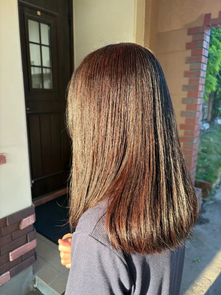ロング パーマ 縮毛矯正 佐藤 葵のヘアスタイル
