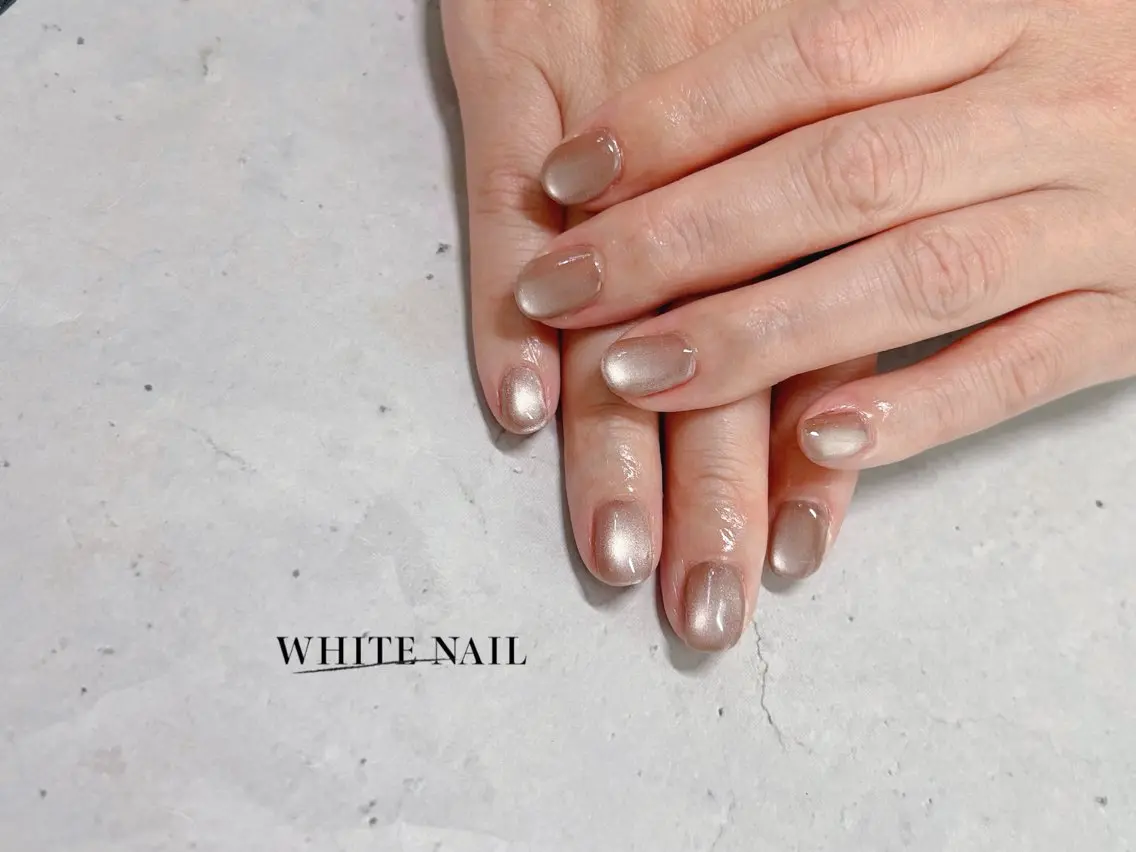 ネイル マグネットネイル ハンドネイル WHITE NAIL ホワイトネイルのネイルデザイン