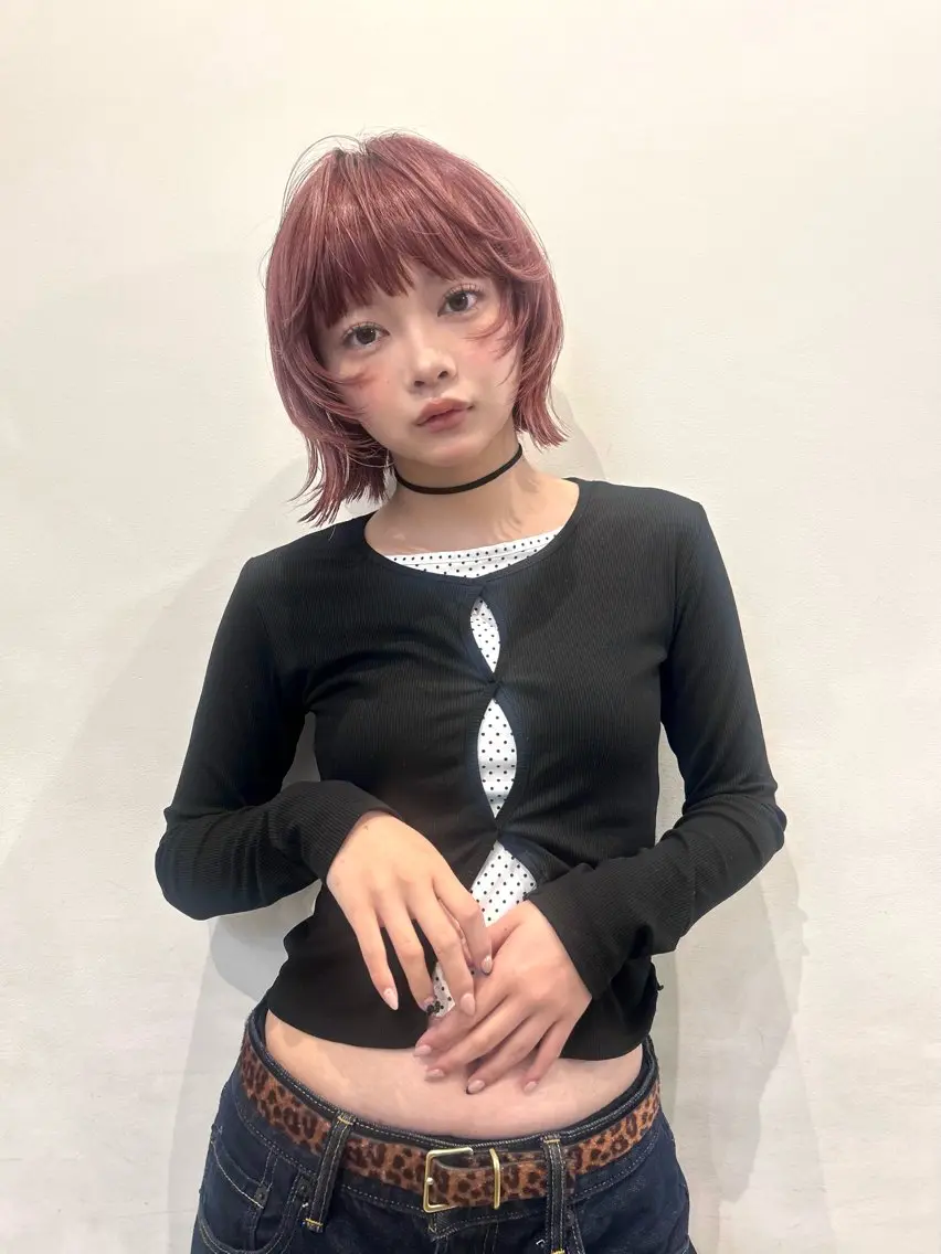 ショート カラー ボブレイヤー ボブ レイヤーカット レイヤーカット♡ のぐちまおのヘアスタイル