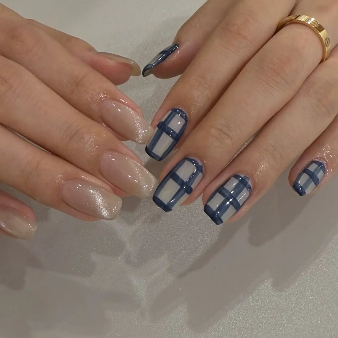 ネイル ネイビー ハンドネイル nail◯ petitnanoのネイルデザイン