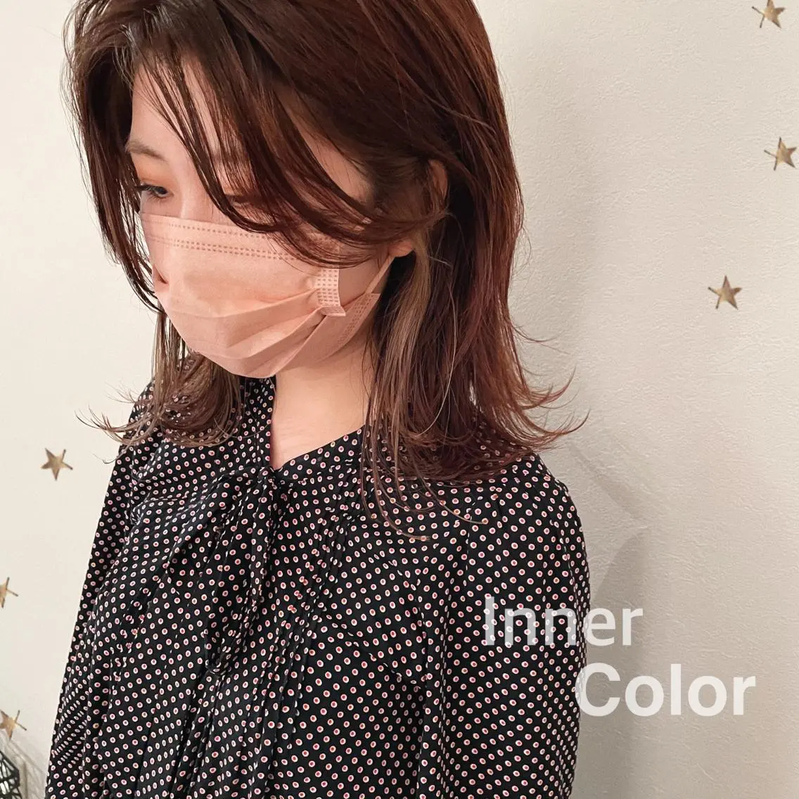 ミディアム カラー カット ヘアカラー 市川 千夏のヘアスタイル