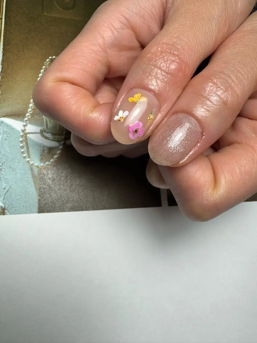 ネイル フラワーネイル 春ネイル ハンドネイル 白日-hakubi nail-のネイルデザイン