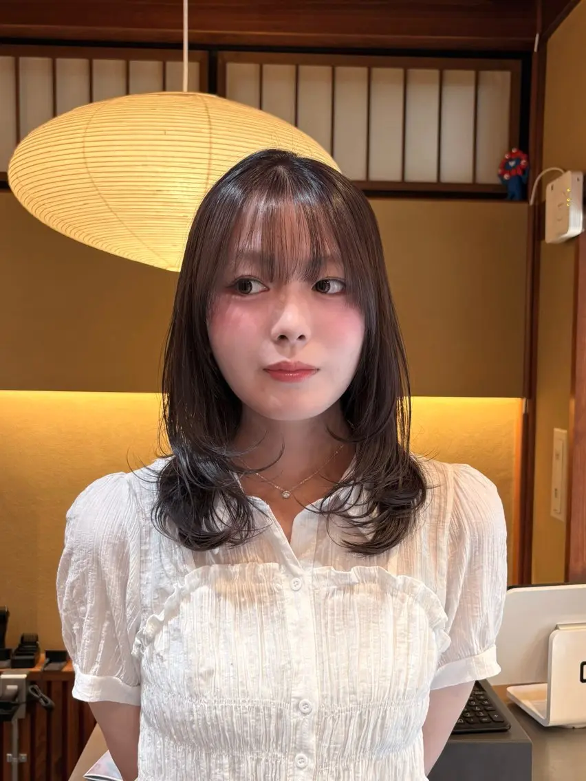 ミディアム カラー ベージュカラー ブリーチ 透明感カラー ダブルカラー ラベンダーカラー ヘアカラー saho ⟡.·のヘアスタイル