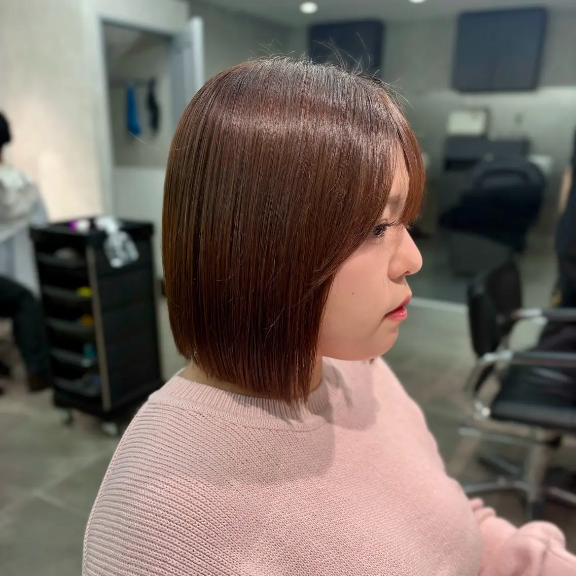 ミディアム ボブ カット ヘアカラー トリートメント ボブカット/韓国ボブ /タッセルボブ/大堰のヘアスタイル